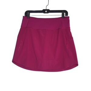 Athleta Run With It 16" Skort Built-In Shorts Pink M Tennis Golf Pickleball Run